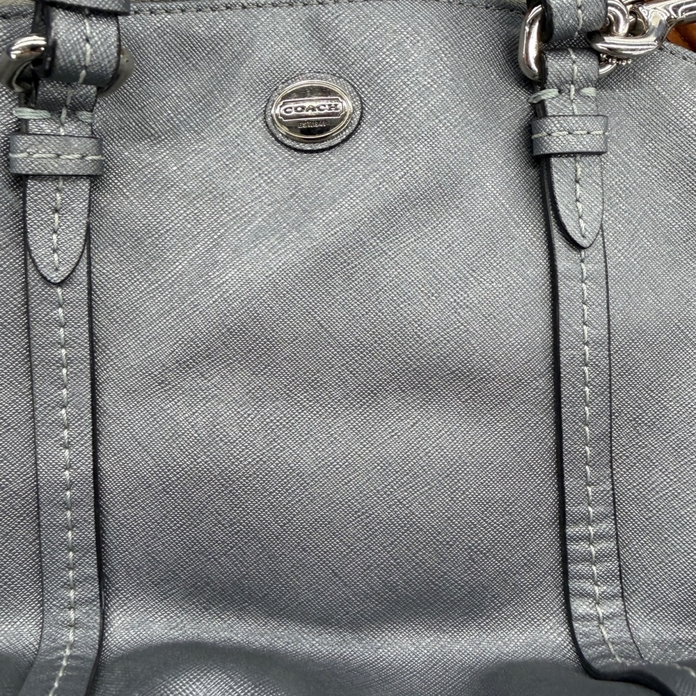 Coach Silver and Tan Leather crossbody replacment strap, fob f peyton bag F25671 - Picture 8 of 9